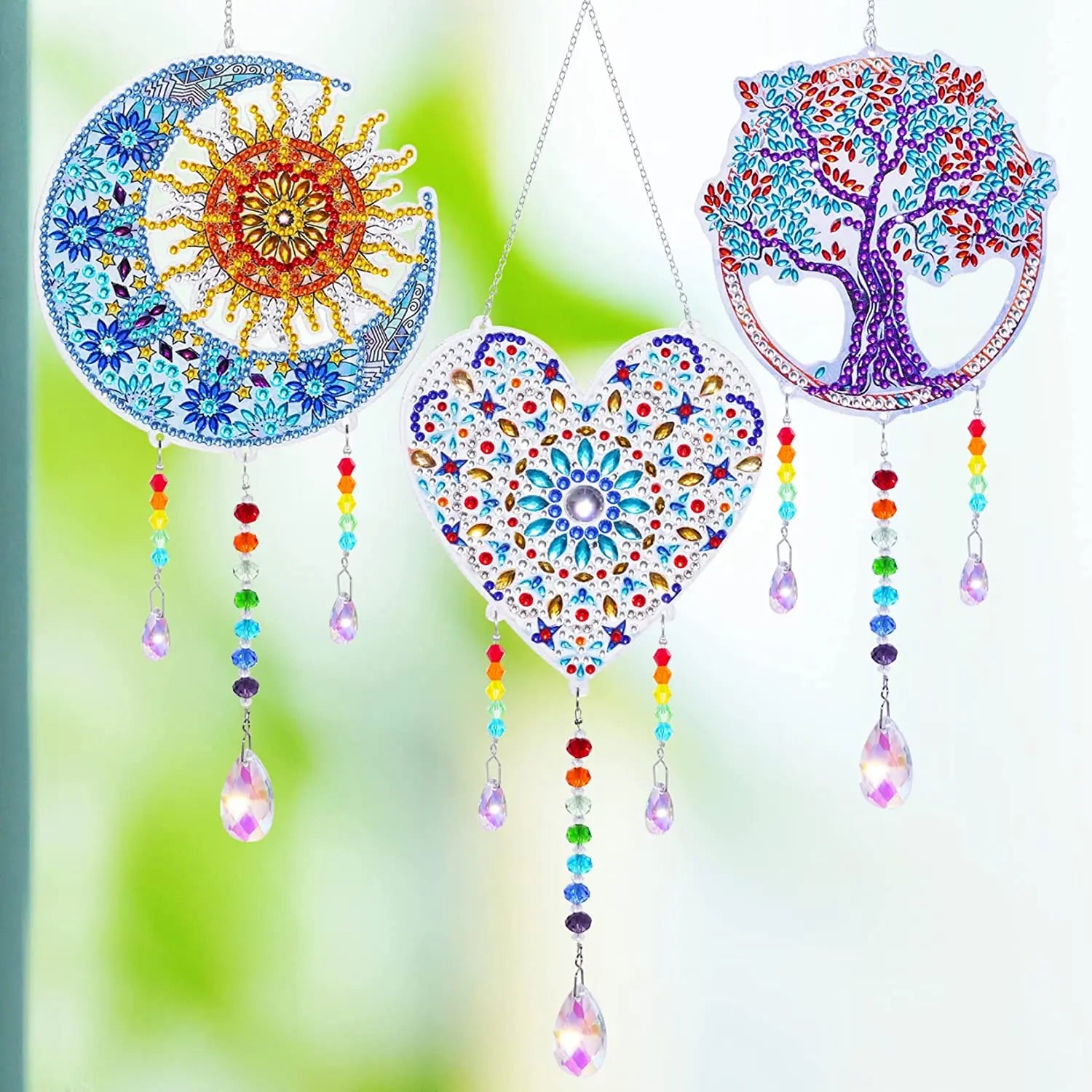 Acrylic Double-Sided Crystal Diamond Painting Wind Chimes - Smarsty