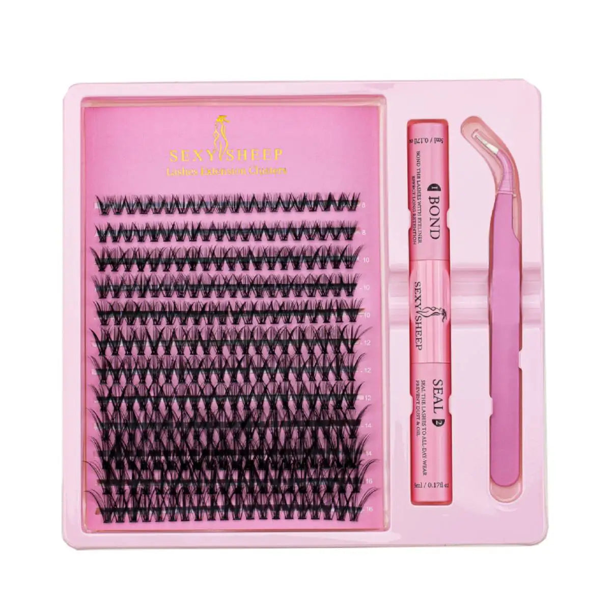 DIY Eyelash Extension Kit with Mixed Clusters and Applicator - Smarsty
