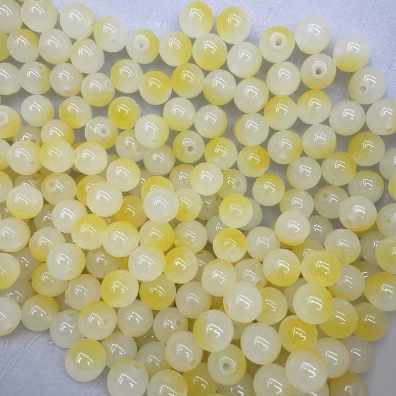 50Pcs 8mm Dual Color Glass Spacer Beads Set For Jewelry - Smarsty