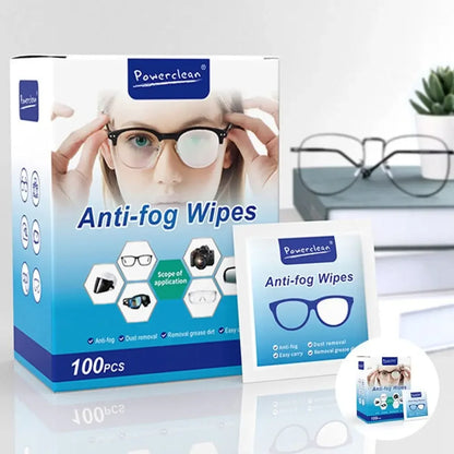 100Pcs/Box Glasses Cleaner Wet Wipe Disposable Anti Fog Misting Dust Remover Cleaning Lens Wipes Sunglasses Phone Screen - Smarsty