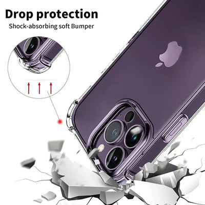 Smarsty Shockproof Transparent IPhone Case With Soft Silicone Bumper -