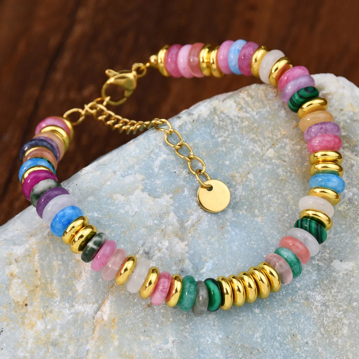 Colorful Natural Stone Beaded Bracelet for Women - Smarsty
