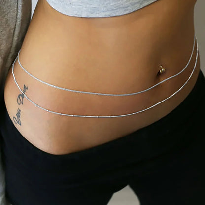 Stainless Steel Coin Charm Belly Chain for Women - Smarsty