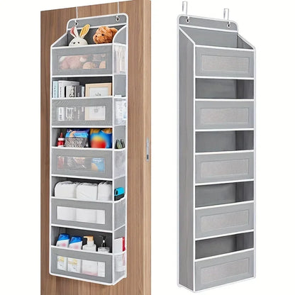 5-Shelf Hanging Storage Organizer - Behind Door, Anti-Tilt, 5 Large Capacity Pockets, Suitable for Bedroom, Bathroom by Smarsty