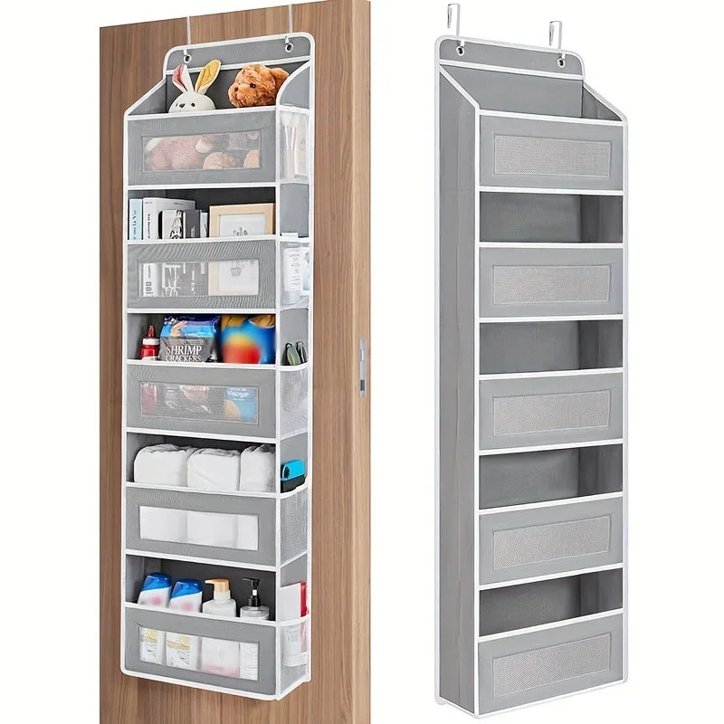5-Shelf Hanging Storage Organizer - Behind Door, Anti-Tilt, 5 Large Capacity Pockets, Suitable for Bedroom, Bathroom by Smarsty
