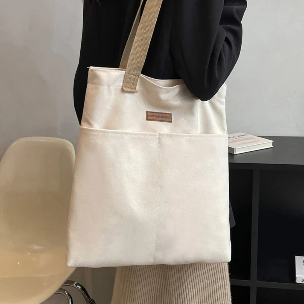 Canvas Tote Bag Large Capacity Womens Handbag For Commuting - Smarsty
