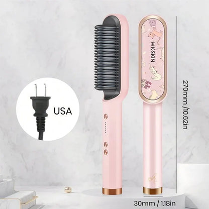 KSKIN 2 in 1 Hair Straightener Brush for Smooth Styling - Smarsty