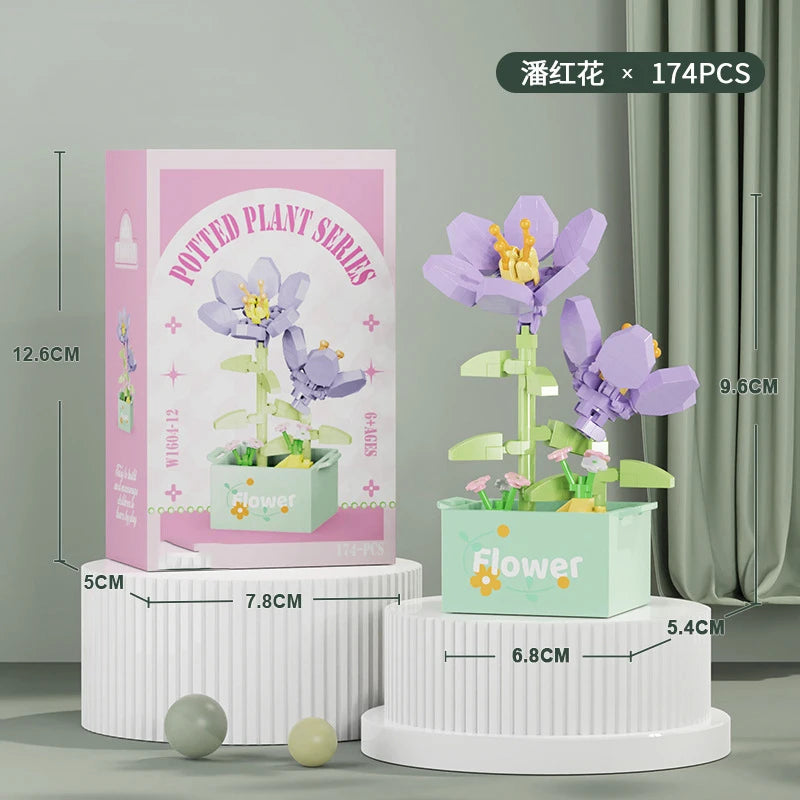 Bouquet Flower Mini Diy Building Block Toys for Children Bricks Blocks for Adults Constructor Micro Bricks Construction Set Gift