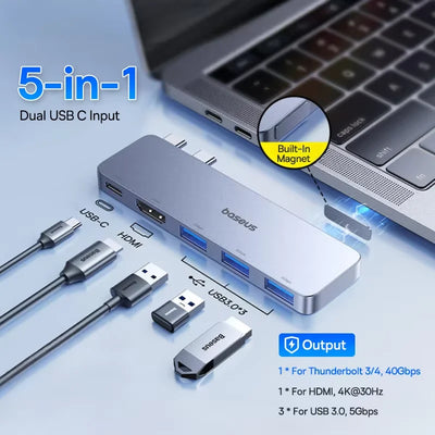 Versatile 4K USB-C Hub with HDMI and Thunderbolt Support - Smarsty