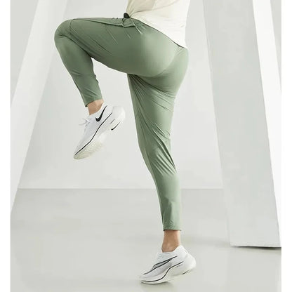 Men's Running Pants Sportswear Jogging Sweatpants Quick Dry Thin Tracksuit Elastic Gym Fitness Trousers Training Sport Pants Men - Smarsty