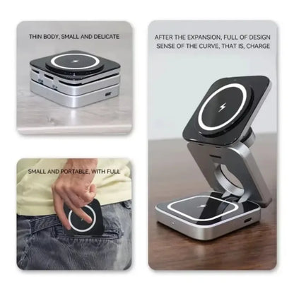 Foldable 3 In 1 Wireless Charger For iPhone And Watch - Smarsty