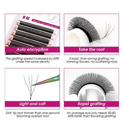 FADVAN 4D W Shape Eyelash Extensions Natural Volume Fans - Smarsty