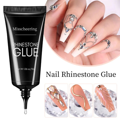 30g Nail Rhinestone Glue for Nails Super Strong Gel Nail Glue for Nail Charm 3D Nails Bling Gel Decoration Gem Nail Art Diamonds - Smarsty