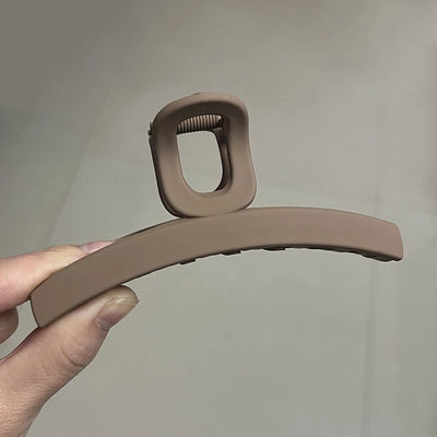 Korean Coffee Beige Acrylic Geometric Hair Claw Clip Large - Smarsty
