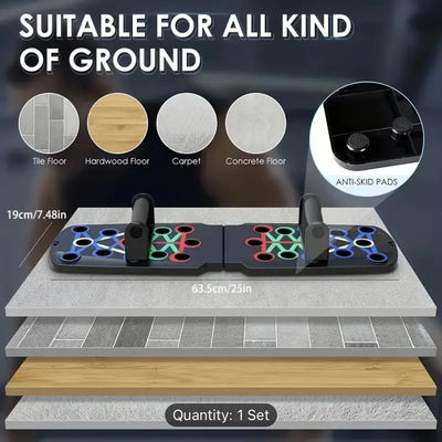 Solid Push Up Board Home Workout Equipment Multi-Functional Pushup Stands System Fitness Floor Chest Muscle Exercise Professiona - Smarsty