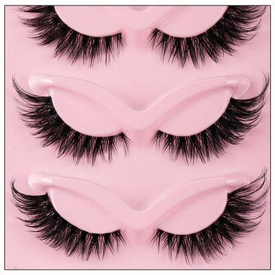 3Boxes(15Pairs) Cat Eye Lashes Fake Eyelashes Natural long Manga Lashes Winged End Eye Elongated Eyelashes Fake Lashes Makeup - Smarsty