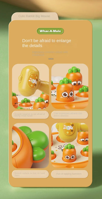 Cartoon Montessori Baby Toys Toddler Educational Birthday Gift Animal Theme Knocking Game Parent Child Board Hammering Game - Smarsty