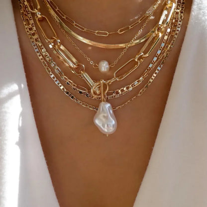 Vintage Gold Boho Layered Necklace Set for Women - Smarsty