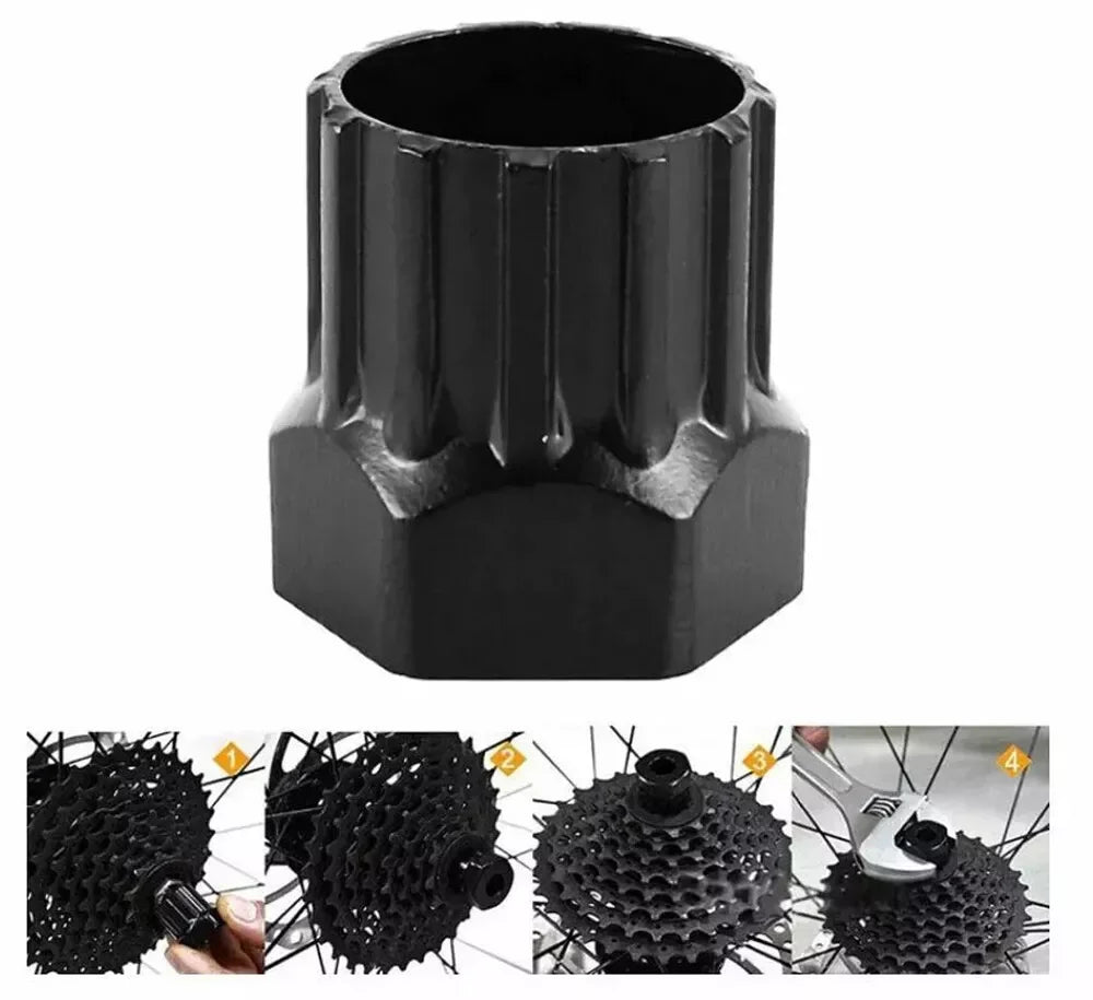 9PCS Bike Repair Tool Kit Crank Chain Cutter Extractor Freewheel Puller Crank Puller Spoke Wrench Complete Bike Maintenance Kits