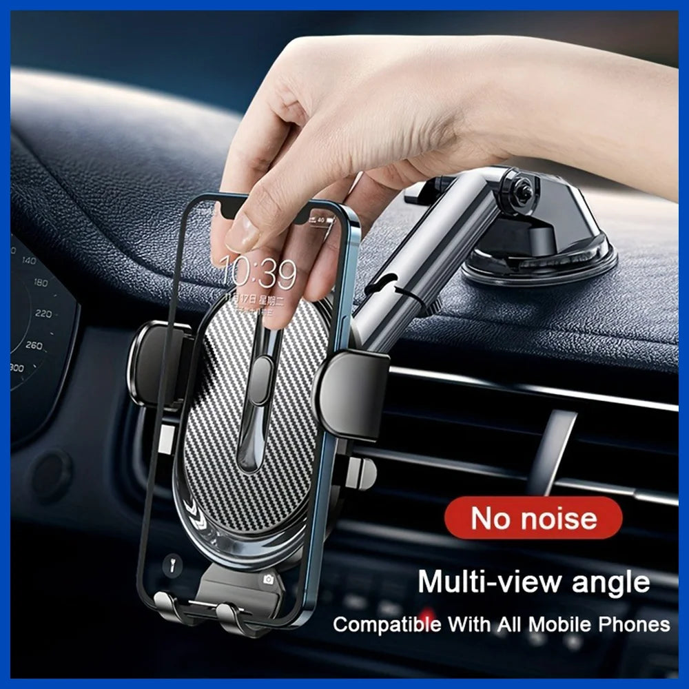 Car Phone Holder Gravity Clamp With Dashboard Sucker Mount - Smarsty