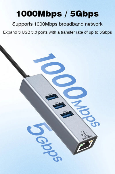 USB C Hub Docking Station With Gigabit Ethernet 100W Charge - Smarsty