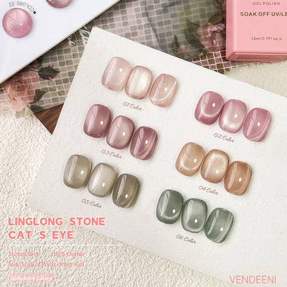 Vendeeni 6 Colors Magnetic Cat Eye Nail Polish Set - Smarsty