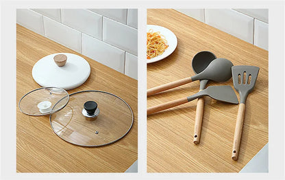Kitchen Organizer Pot Cover Storage Pancake Turner Rack Soup Ladle Scoop Holder Dish Drain Rack Kitchen Gadgets Accessories