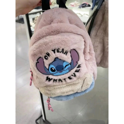 Stitch Kids Backpack Cute Corduroy Shoulder Bag For School - Smarsty