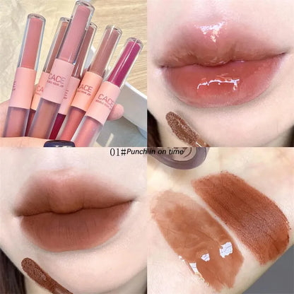 Double End Lip Glaze Glossy Color and Moisture - Smarsty