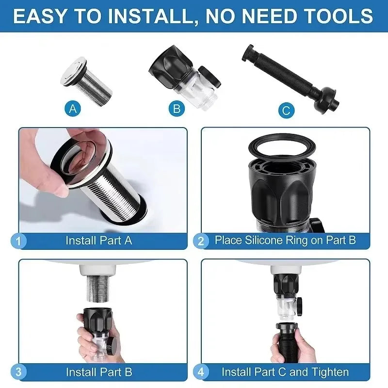 Flip Top Anti-Odor Drain Pipe Set for Kitchen and Bathroom - Smarsty