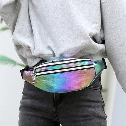 Holographic Fanny Pack Waist Bag For Travel And Beach - Smarsty