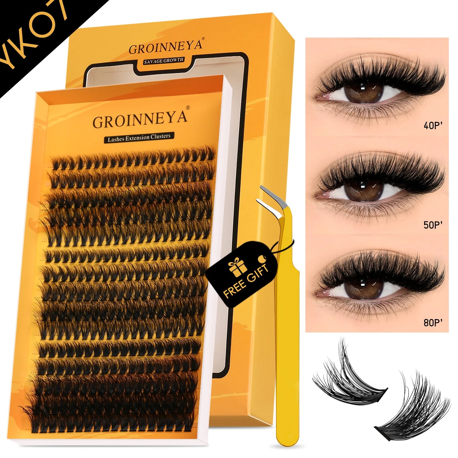 GROINNEYA DIY Fluffy Lash Clusters Kit for Volume - Smarsty