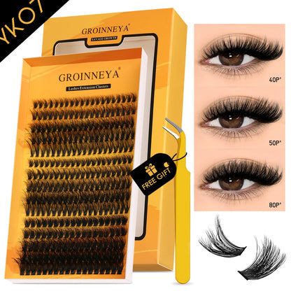 GROINNEYA DIY Fluffy Lash Clusters Kit for Volume - Smarsty