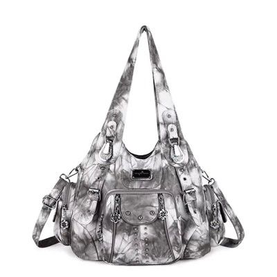 Angelkiss PU Leather Women Shoulder Bag Zipper Closure - Smarsty