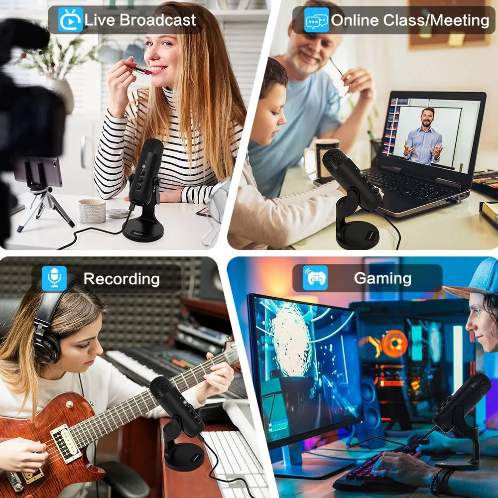 Haomuren USB Microphone for PC and Gaming Streaming - Smarsty