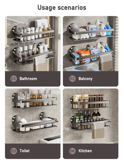 Bathroom Suction Cup Storage Rack for Easy Organization - Smarsty