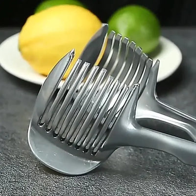 Stainless Steel Kitchen Handheld Orange Lemon Slicer Tomato Cutting Clip Fruit Slicer Onion Slicer KitchenItem Cutter Accessorie by Smarsty