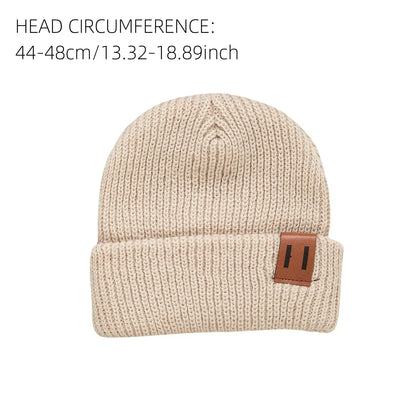 3pcs Autumn Winter Baby Warm Knitted Hats Kids Knit Beanie Hat Solid Color Children Hat For Boys Girls Accessories
