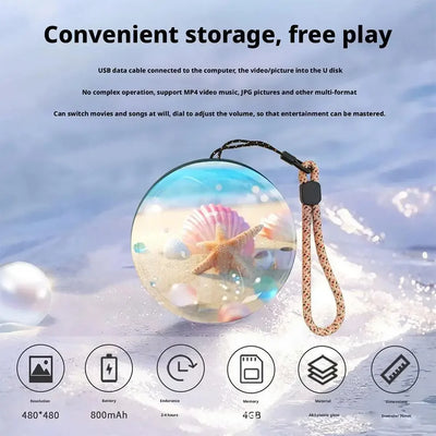 3D Video Crystal Ball DIY Memory Art Glass Ball Lamp Spherical Pixel Display 2.7inchs Screen 4GB Videos Player for Gift - Smarsty