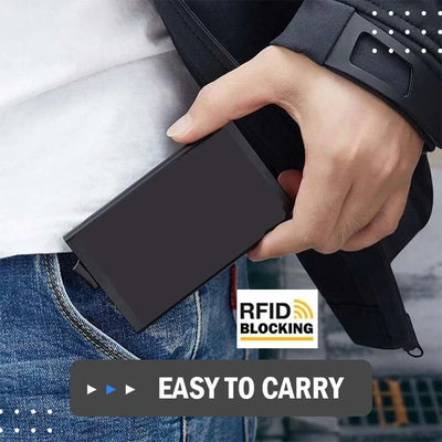 Large Capacity Double Layer ID Credit Card Holder Anti Rfid Blocking Protected Magic Wallet for Men Carbon Fiber Cardholder Case - Smarsty