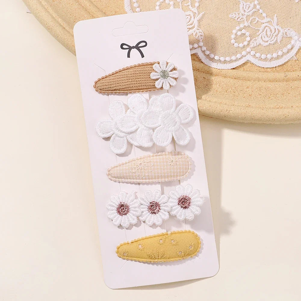 5Pcs Floral Hair Clips Set for Girls - Smarsty