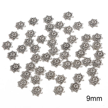 50pcs Tibetan Silver Leaf Flower Bead Caps for Jewelry Making - Smarsty