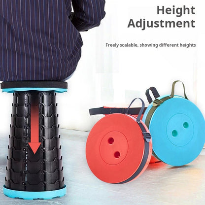 Folding Stool Outdoor Portable Chair Retractable Adjustable Bench Camping, Fishing Multi-scene Applicable