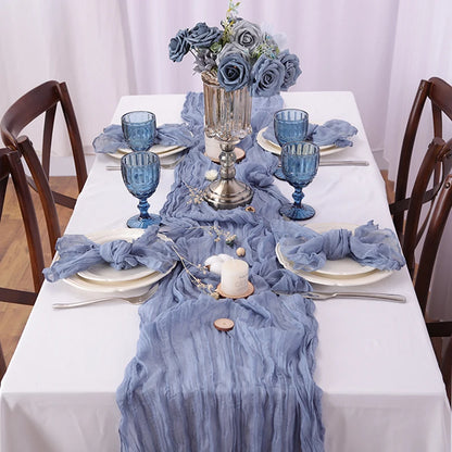 Rustic Cheese Cloth Table Runner for Weddings and Events - Smarsty