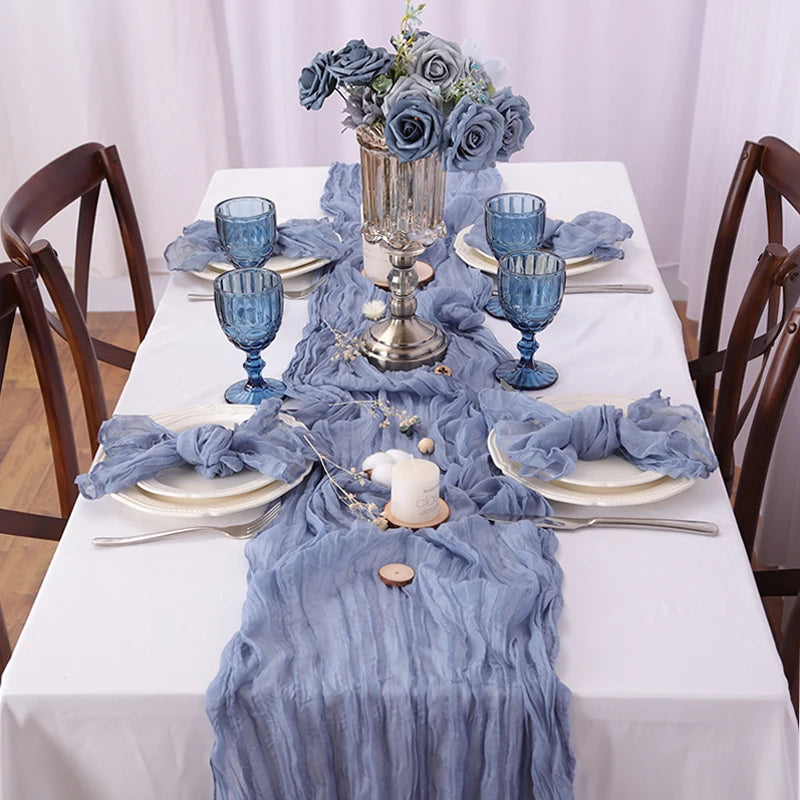 Rustic Cheese Cloth Table Runner for Weddings and Events - Smarsty