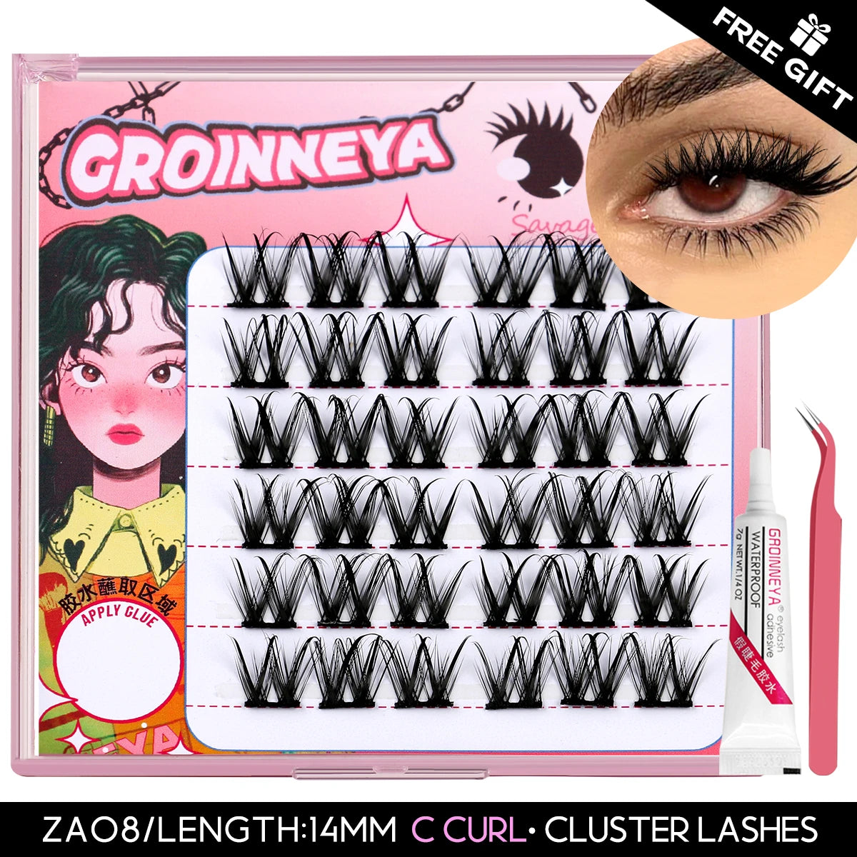GROINNEYA DIY Eyelash Extension Kit with 280 Clusters - Smarsty