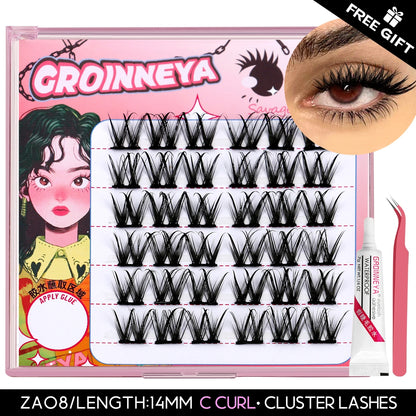GROINNEYA DIY Eyelash Extension Kit with 280 Clusters - Smarsty