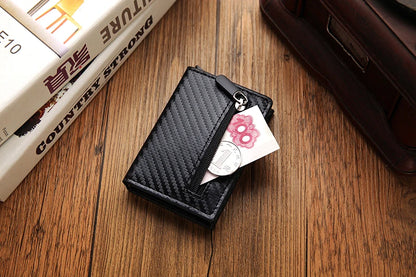 Carbon Rfid Card Holder Men Women Airtag Wallet Money Bag Leather Purse Slim Thin Wallets For Apple AirTags Tracker Air Tag 2023 - Smarsty