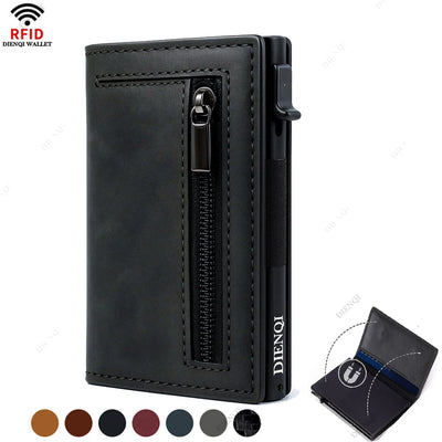 Luxury RFID Blocking Card Holder Men Wallets Money Bag Metal Credit Cardholder Aluminium Slim Thin Smart Minimalistic Wallets - Smarsty