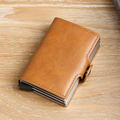 Large Capacity Double Layer ID Credit Card Holder Anti Rfid Blocking Protected Magic Wallet for Men Carbon Fiber Cardholder Case - Smarsty